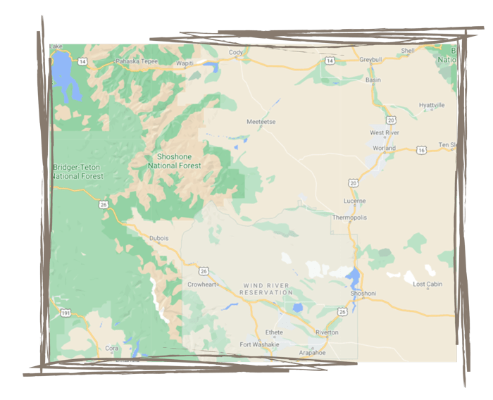 Map of wyoming hunting area